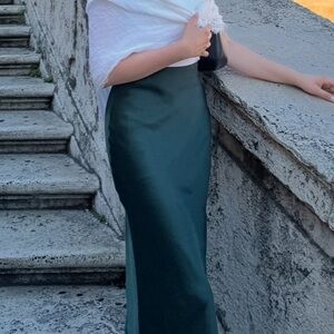 Treasure & Bond Dark Green Pencil Skirt